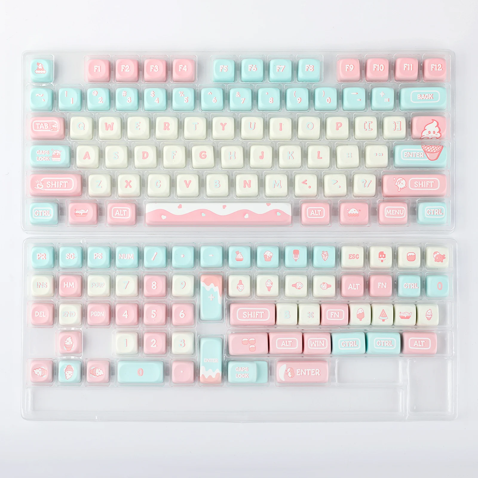 Kiiboom Ice Cream Dream Keycaps Grupo Pbt Keycaps Perfil Moa Teclado Gaming Mecânica 132 Chaves - Imagem 4
