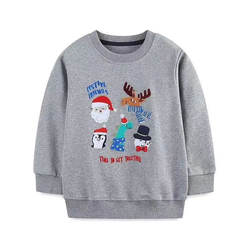Autumn Spring Kids Clothes Baby Boys Children's Clothing Cartoon Christmas Santa Claus Sweatshirts Tops