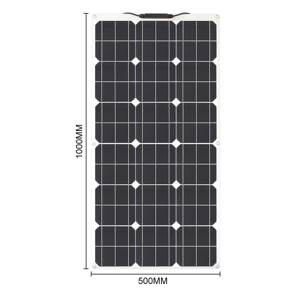 Solar Panel 300w 200w 100w 400w PET Flexible Panneau Solaire Kit PV Monocrystalline Cell 12V 24V 1000w Battery Charger System