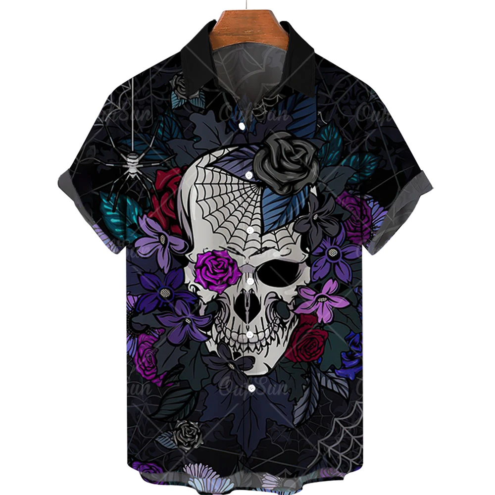 Hawaiian Shirts Men Summer Casual Short Sleeve Fashion Street Party Tops Oversized 5XL