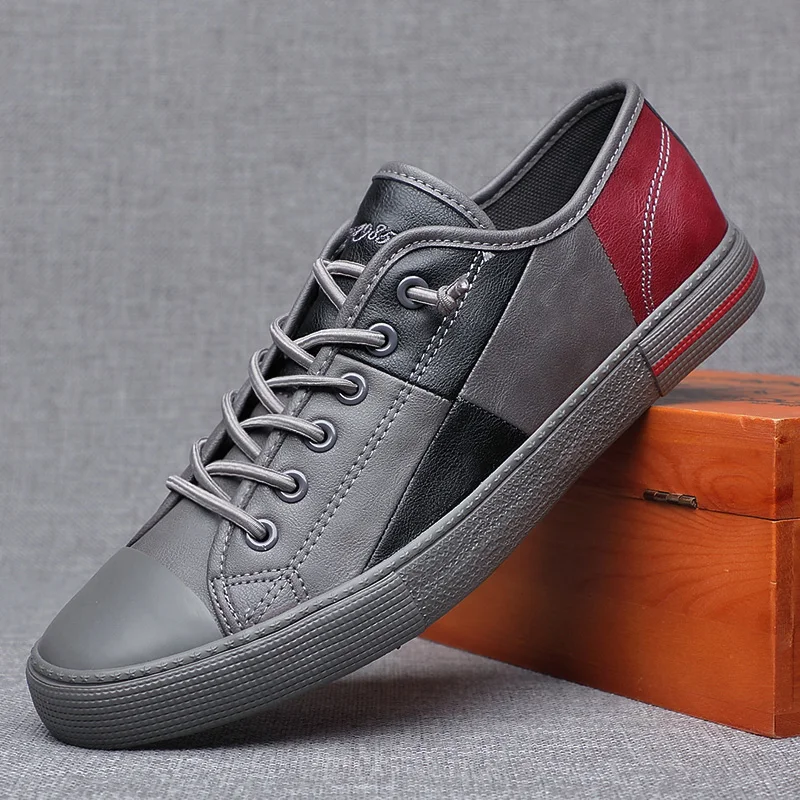 New 2023 Autumn Leather Men's Casual Shoes Soft Upper Designer Shoes for Men Loafers Flat Sneakers Breathable Slip on Men Shoes 5