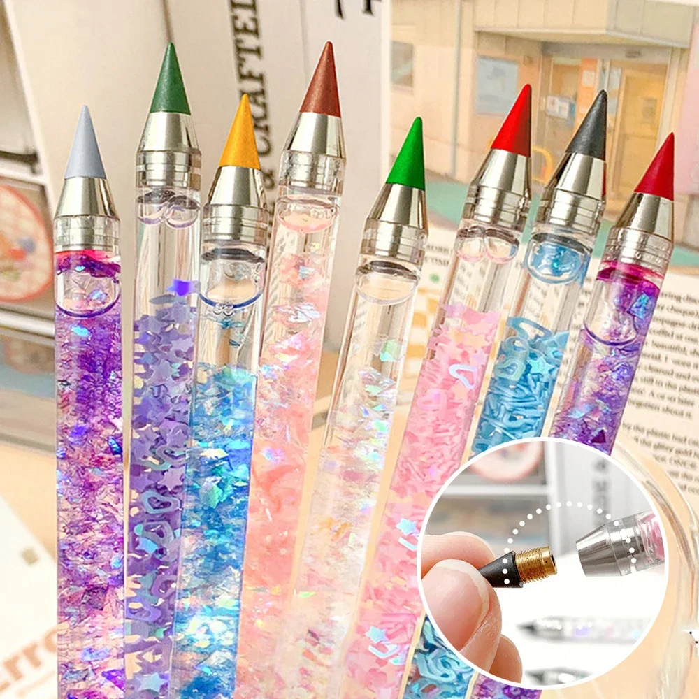Colorful Unlimited Writing Pencil Without Sharpening Pencils Detachable Pencil Students Painting Stationery 1pc retro wood brush pen holder detachable writing brush holder brush stand