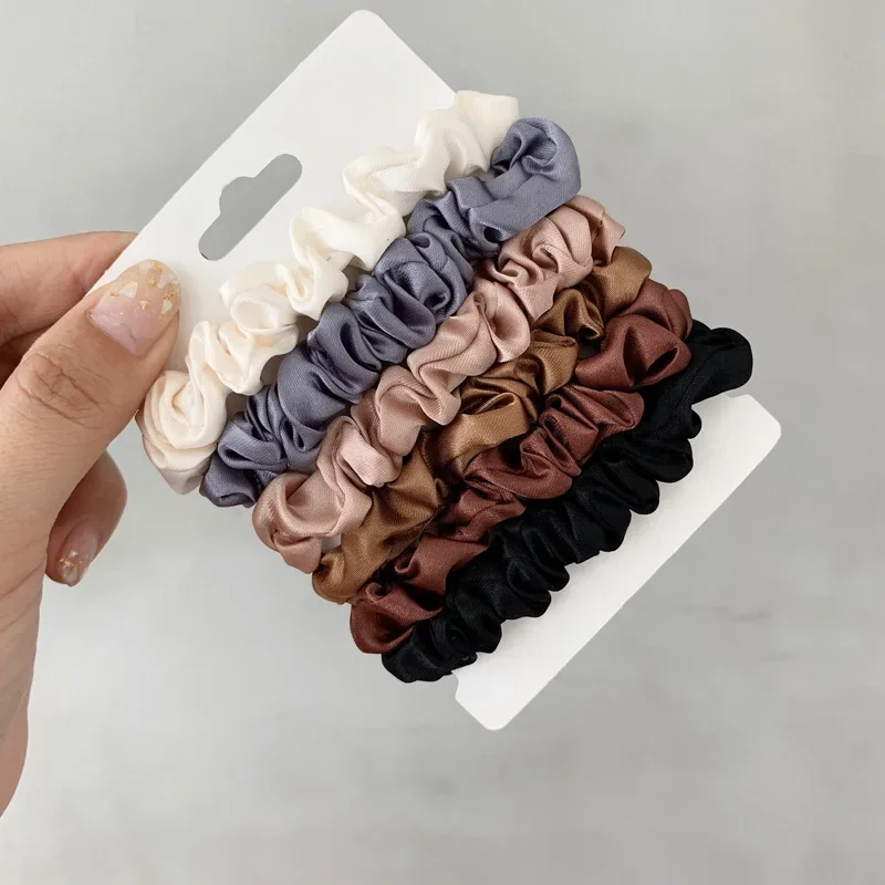 Elegant Minimalist Silk-Like Hair Ties for Women Leather High Ponytail Bands Versatile Rope Daily Office Party Use