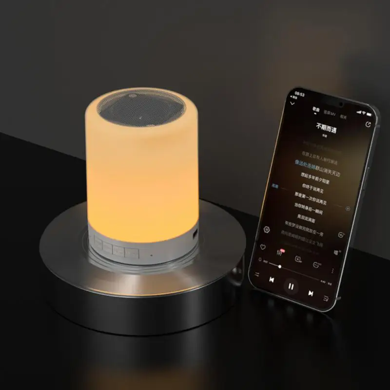 In 1 Speaker with Mini Camera Video Wifi 1080P Wireless Small Camcorder Creative Portable Tapping colorful Lamp