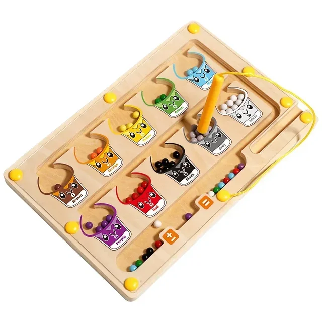 2 in 1 Magnetic Color Sorting Maze & Drawing Board Toddler Montessori Toys Number Matching Learning Counting Preschool Activity 3