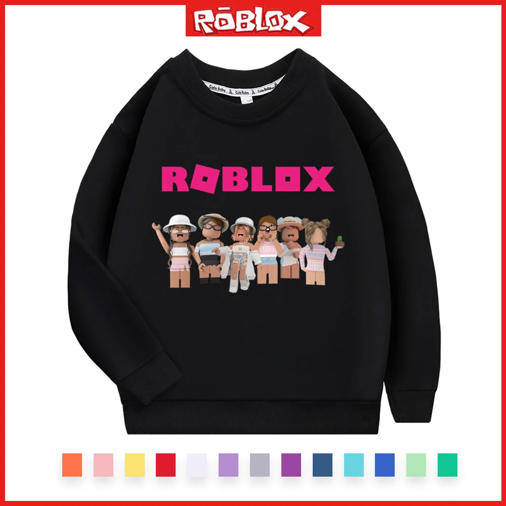 

New Roblox Children's Cotton Printing Round Neck Pullover Sweater Cotton Cartoon Anime Casual T-Shirt Jacket Birthday Gift 2024