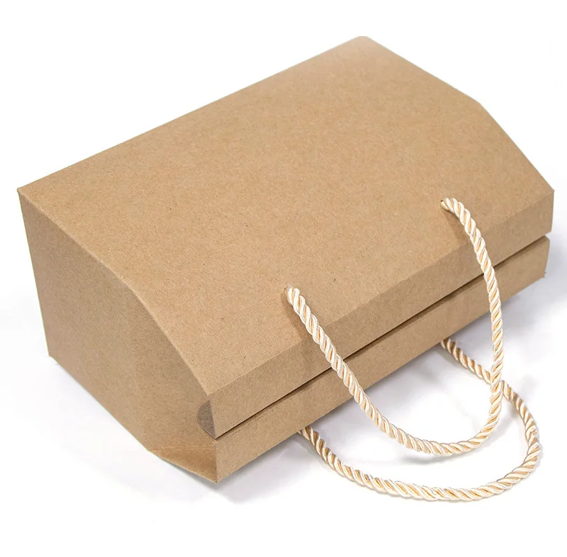 10 Stück 20 * 10 * 13,5 cm Geschenkboxen mit Tragegriff, Blanko-Papier, Hochzeits-/Süßigkeiten-/Tee-/Nuss-/Keks-/Geschenkverpackung Tragegriffbox – Detail 10