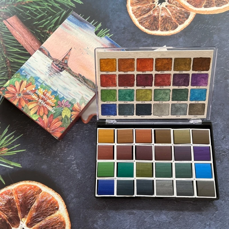 Watercolor Paints Portable Art Kit for Kid Student School Art Projects 24 Color Professional Artist Set
