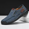Handmade Leather Men Shoes Casual Comfortable Slip On Loafers Men Leather Shoes Flats Moccasins Walking Shoes Dropshipping