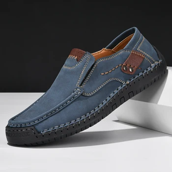 Scarpe da uomo in pelle fatte a mano Casual comode mocassini slip on Scarpe da uomo in pelle Mocassini appartamenti Scarpe da passeggio Autunno Dropshipping 1