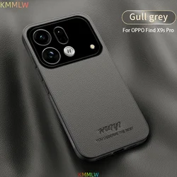 Premium Soft PU Leather Magnet Protective Back Cover Case - Elegant Design Phone Shell for OPPO Find X3 Pro (Gray)