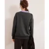 LOUIS YAO 2024 Winter Color Blocked Collar with Thick Velvet Printed Bead Embroidered Micro Elastic Loose Women's Hoodie 6