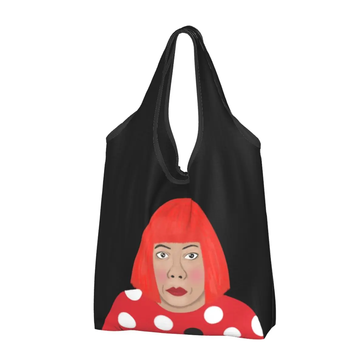 

Yayoi Kusama Throw Pillow Reusable Shopping Grocery Bags Capacity Art Abstract Dots Pumpkin Polka Pop Aesthetic Bag Eco-Friendly