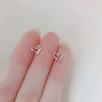 New Heart Stud Earrings for Women Hypoallergenic Daily Wear Minimalist Cute Star Silver Color Ear Girls Pierc Jewelry Gifts