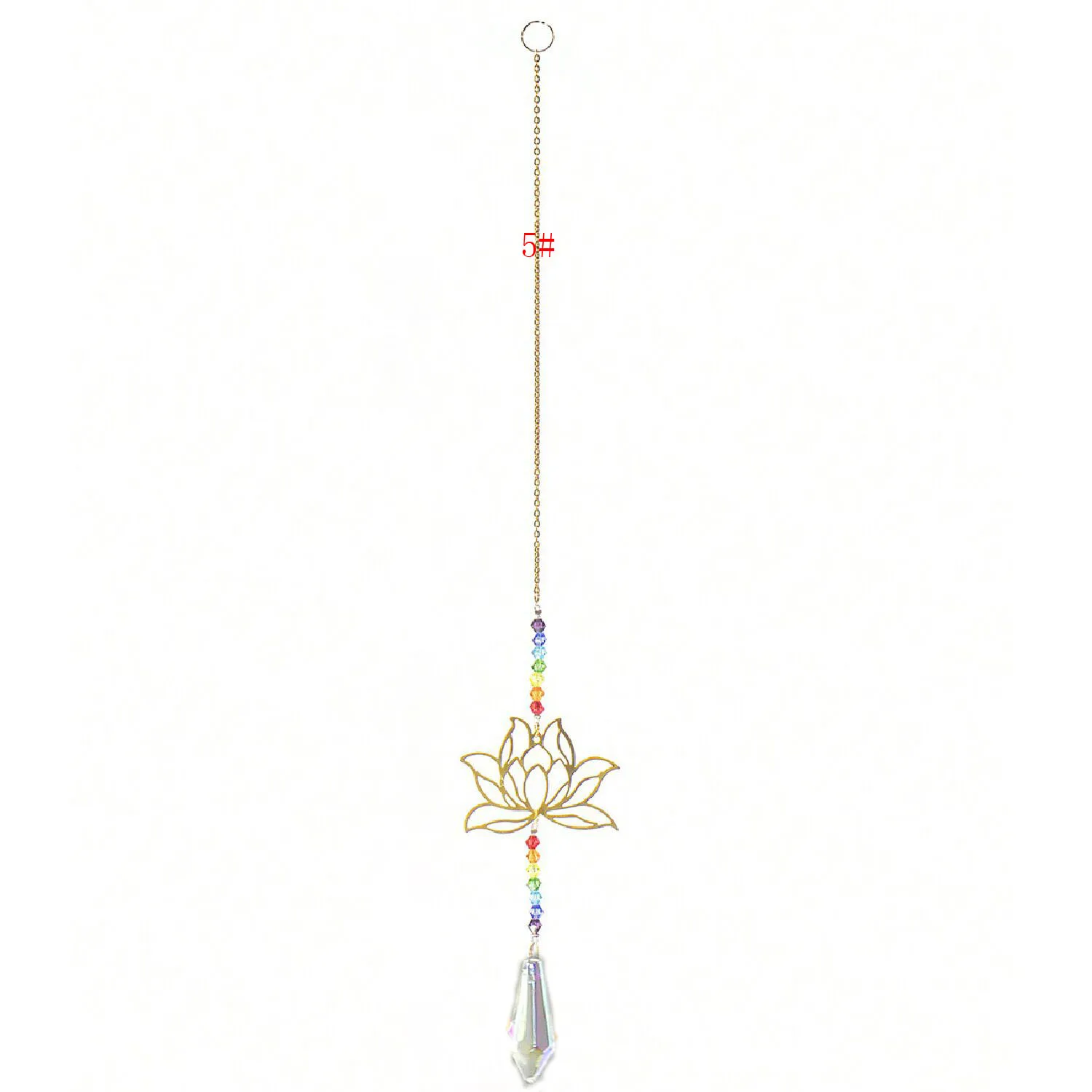 Sun Catcher Crystal Pendant Sun Catchers Window Ornament 1PC Crystal SunCatcher Lotus Hanging Suncatcher Rainbow Maker Chakra Light Catcher Stained Glass Window Outdoor Garden Decor