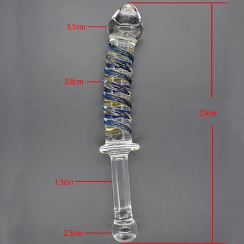 Pyrex Glass Dildo Fake Penis Crystal Anal Beads Butt Plug Prostate Massager G Spot Female Masturbation Toys 2