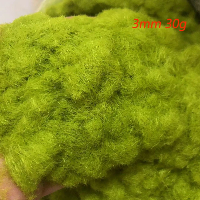 시뮬레이션 이끼/잔디 분말 3MM 나일론 정적 심기 떡 이끼 분말 모래 테이블 조경 재료 30g/가방