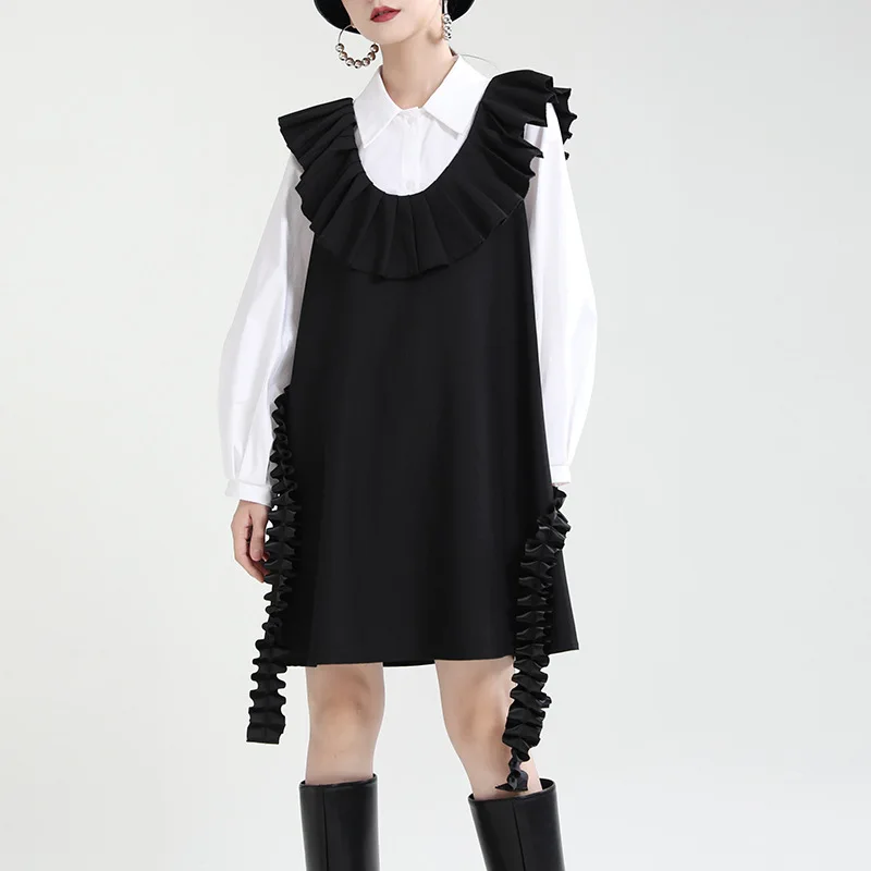 Spring Women s 2023 New Product Ruffled Stitching U Shaped Short spring-women-s-2023-new-product-ruffled-stitching-u-shaped-short