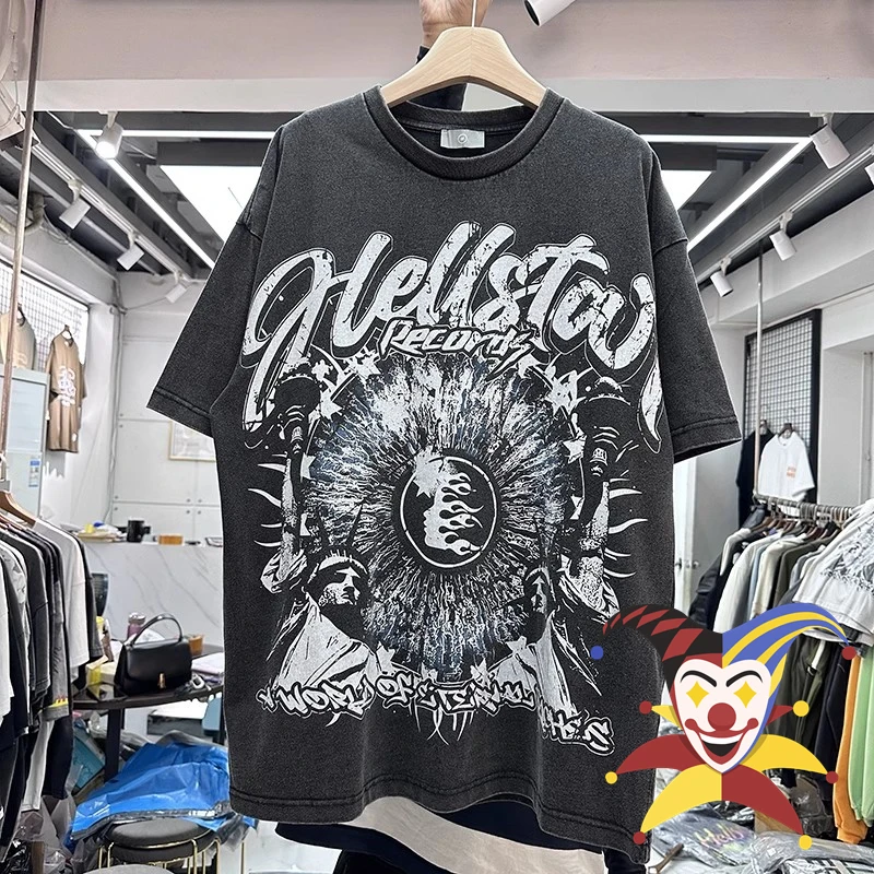

Washed Hellstar T-shirt Men Women 2023ss New Puff Print Tee Tops