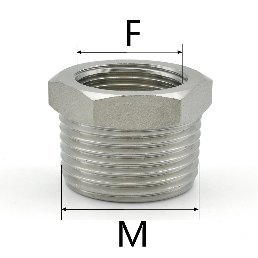 Buchse Druckmindererbuchse 1/8 "1/4" 1/2 "3/4" 1 "1-1/4" 1-1/2 "BSP Sechskant Reduzierstück SS304 – Detail 5