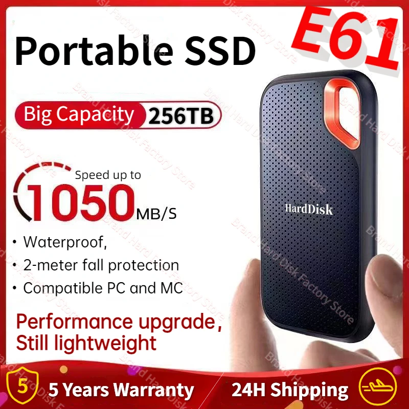 

Hard Disk Mobile SSD E61 1TB 256TB USB 3.1 HD 2TB External Hard for Laptop PS5 Mobile Hard Disk HDD Storage Devices Disco Duro