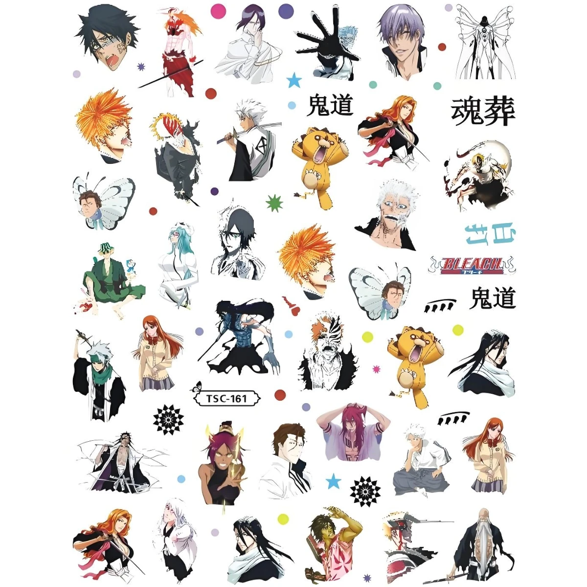 TSC-161 BLEACH Kurosaki Ichigo Anime 3D Nail Art Sticker Stamp Decal Nail Slider Decor for DIY Fashion