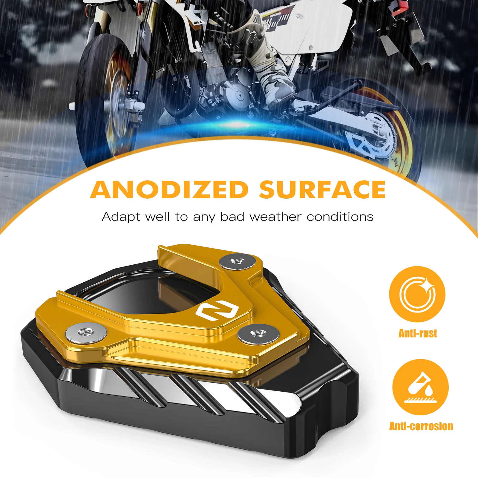 NICECNC Für Suzuki DRZ400SM DRZ 400SM 400S 2005-2024 DRZ400S 2000-2024 2023 Ständer Seitenständer Pad Verlängerung Billet Aluminium – Detail 3