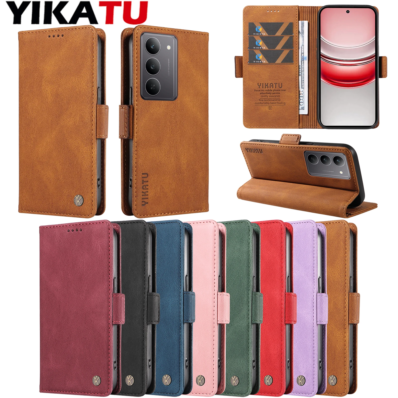 Leather Card Holder Wallet Phone Case Cover