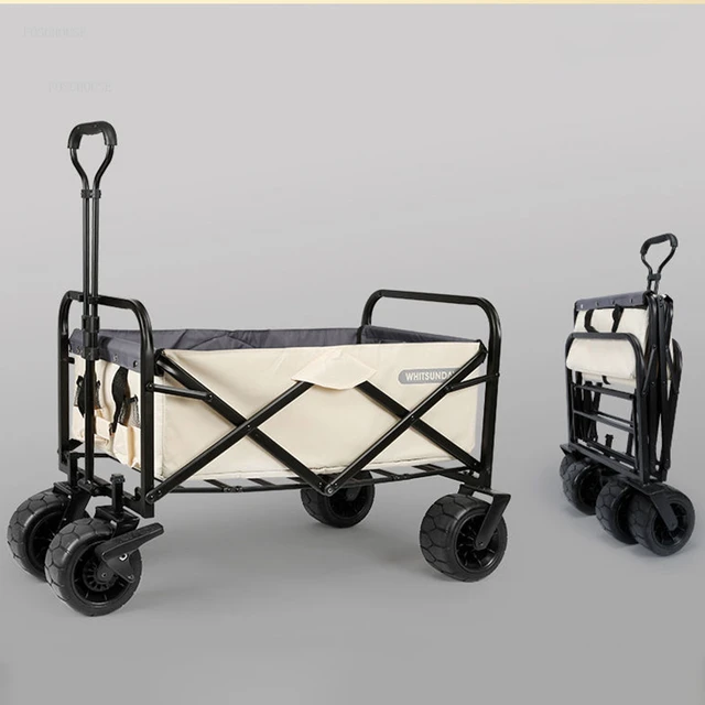 Modern Kerti Kocsik Kültéri Kemping Hordozható Összecsukható Kocsi Kerekekkel Piknik Kempingkocsik Kis Bevásárló - Image 3