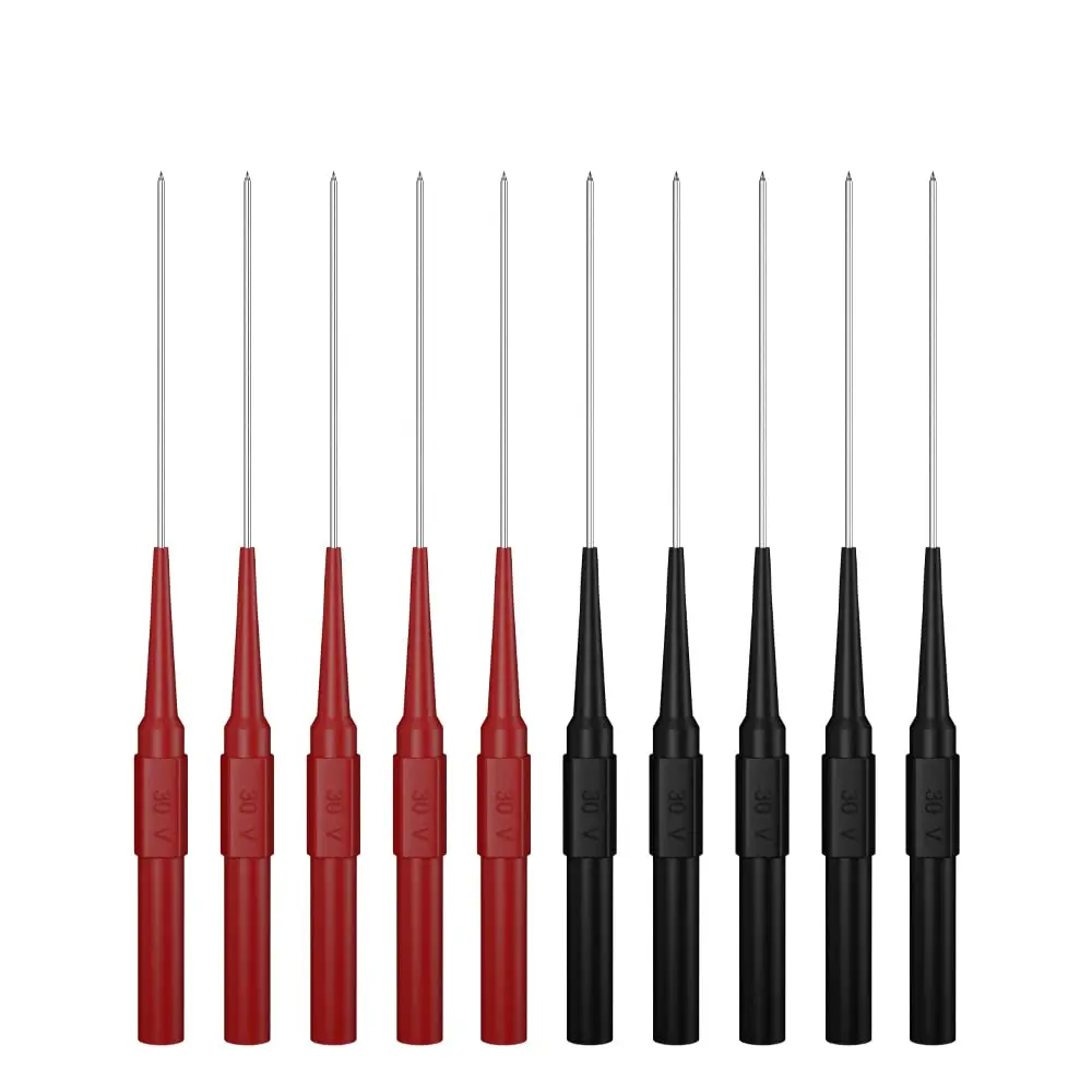 multimeter test leads 10/20pcs Multimeter Test Lead Extention Back Probes Sharp Needle Micro Pin Stainless Steel Tipped Tip for Banana Socket Tester