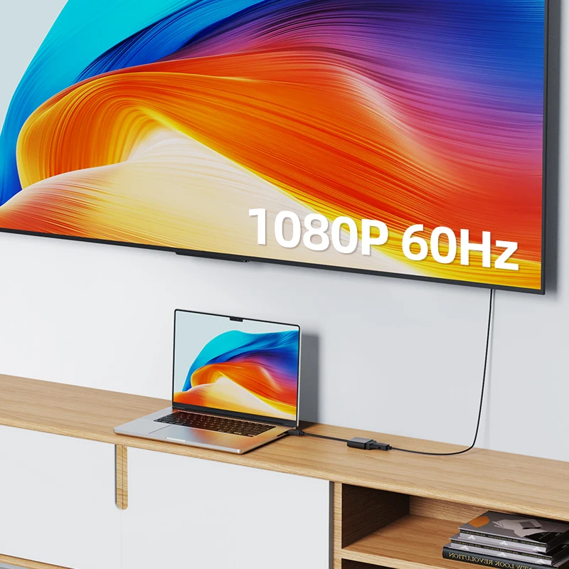 CABLETIME HDMI to VGA HD 1080P 60Hz ABS Shell Video Transmission for Laptop HDTV Monitor Desk Computer Lenovo Dell