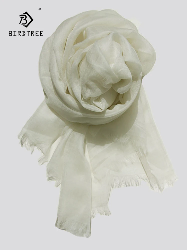

Birdtree 100%Cashmere 300S/Class Scarf Shawl Thin Summer Spring Ladies Elegant Soft Versatile Mom's Gift Long Scarf New A3D558JC