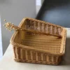 Handwoven Storage Basket Rattan Storage Wicker Baskets Bread Fruit Food Breakfast Display Box Handicrafts Home Decoration 3
