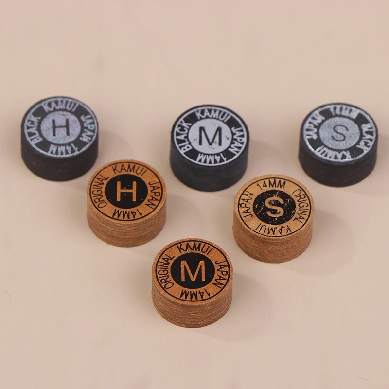 1/2 Pcs 14mm Japanese Multi-Ply Heads Black Gold Professional Fancy Nine-Ball Cue Head Snooker Billiard Heads Hard Soft Heads