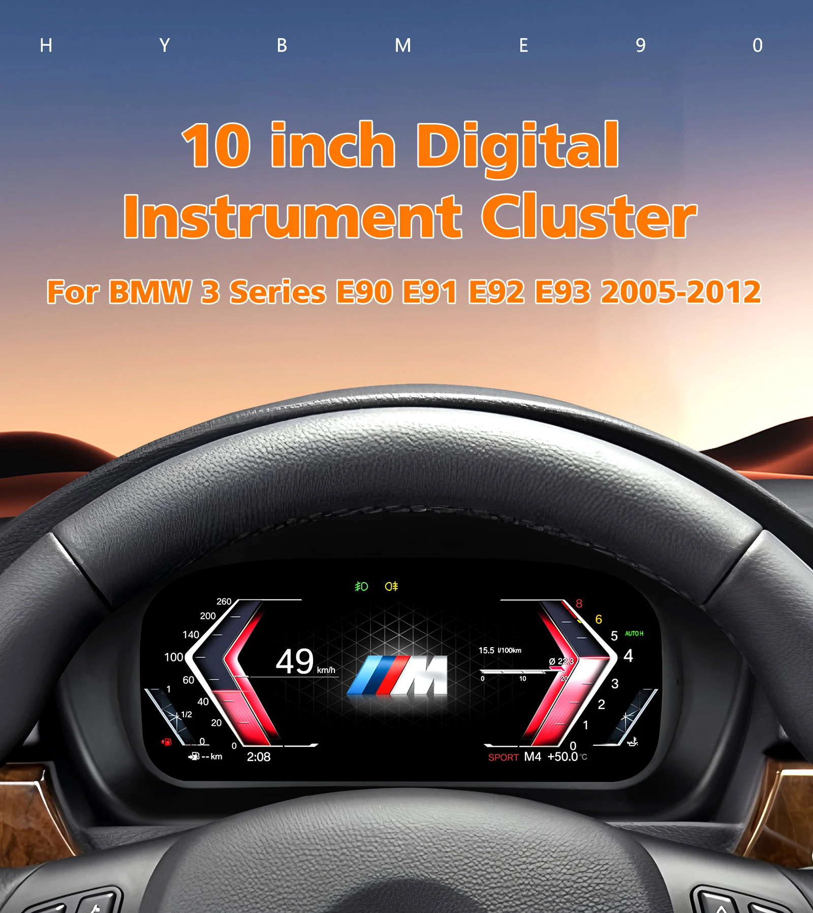 Panel de Instrumentos Digital para Automóvil Hizpo para BMW Serie 3 E90 E91 E92 E93 2005-2012, Panel LCD, Velocímetro, Linux 2