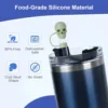Skull Straw Cover Cap For Cup Reusable 10mm Silicone Straw Topper Compatible 30&40 Oz Tumbler With Handle Tips Lids 3