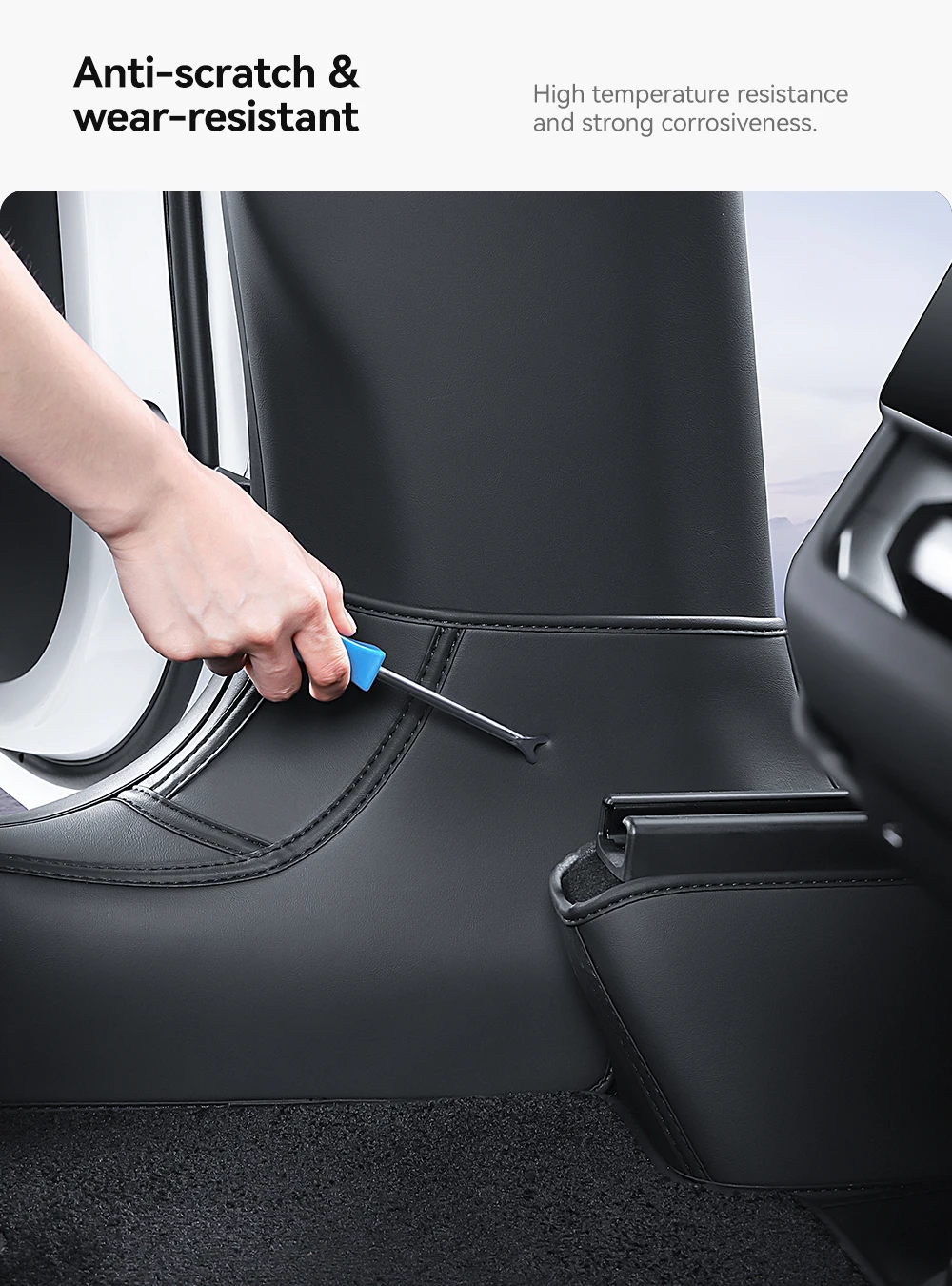 For Tesla Model Y 2025 Juniper Leather Trunk Mats Rear Seat Back Protector Pad F