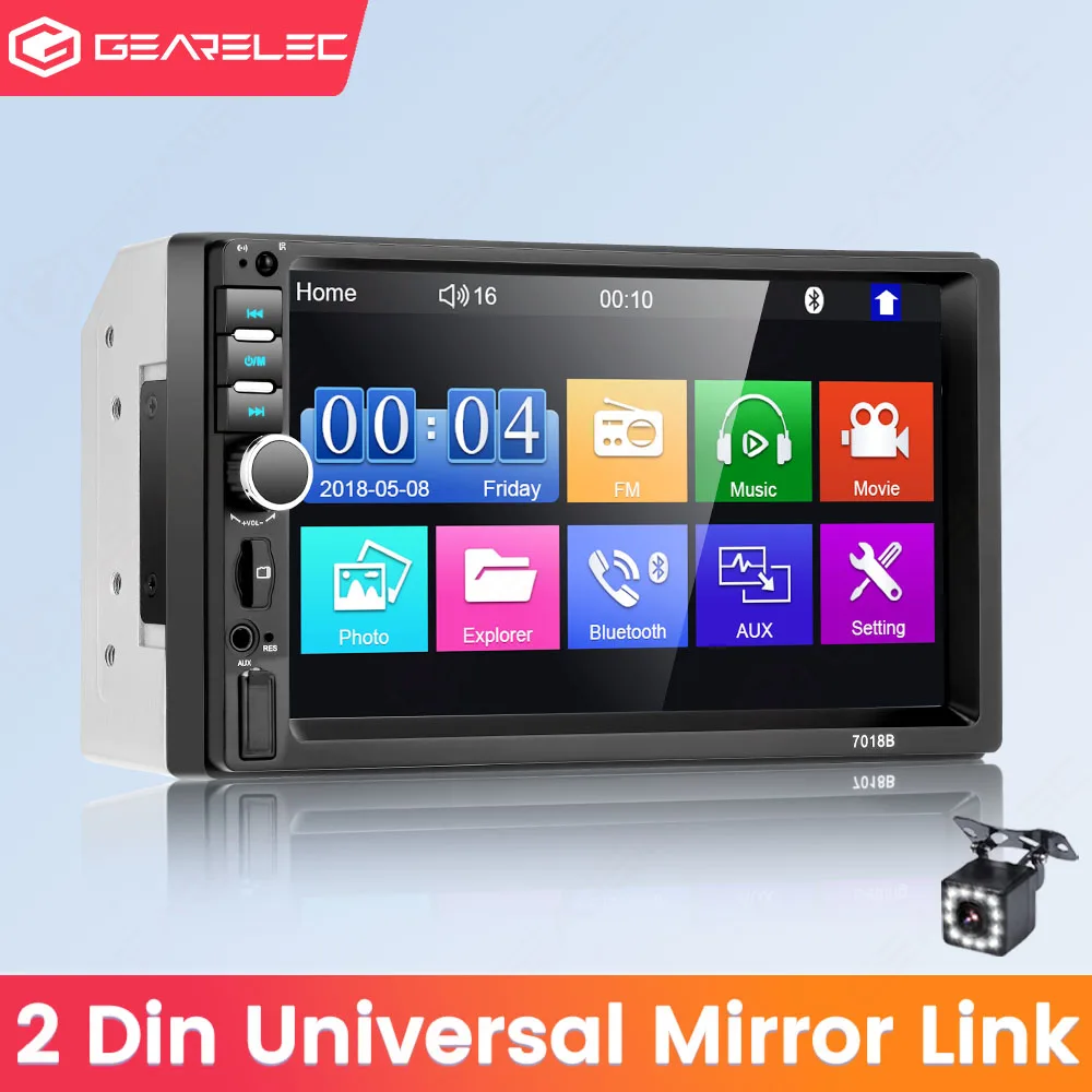 Gearelec 2 Din Autoradio 7 Pollici Hd Autoradio Multimedia Lettore Mp5 Autoradio Bluetooth Usb Tf Fm Per Toyota Honda Autoradio