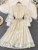 Vintage Court Style Lace Dress Women Elegant Hollowed Out Lantern Long Sleeve Slim Party Dresses Ladies Beige Black Long Robe