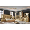 Wooden Modern Gold King Size Bed Double Master Room Villa Home Royal Full Queen Wood Luxury Bedroom Furniture Set 2