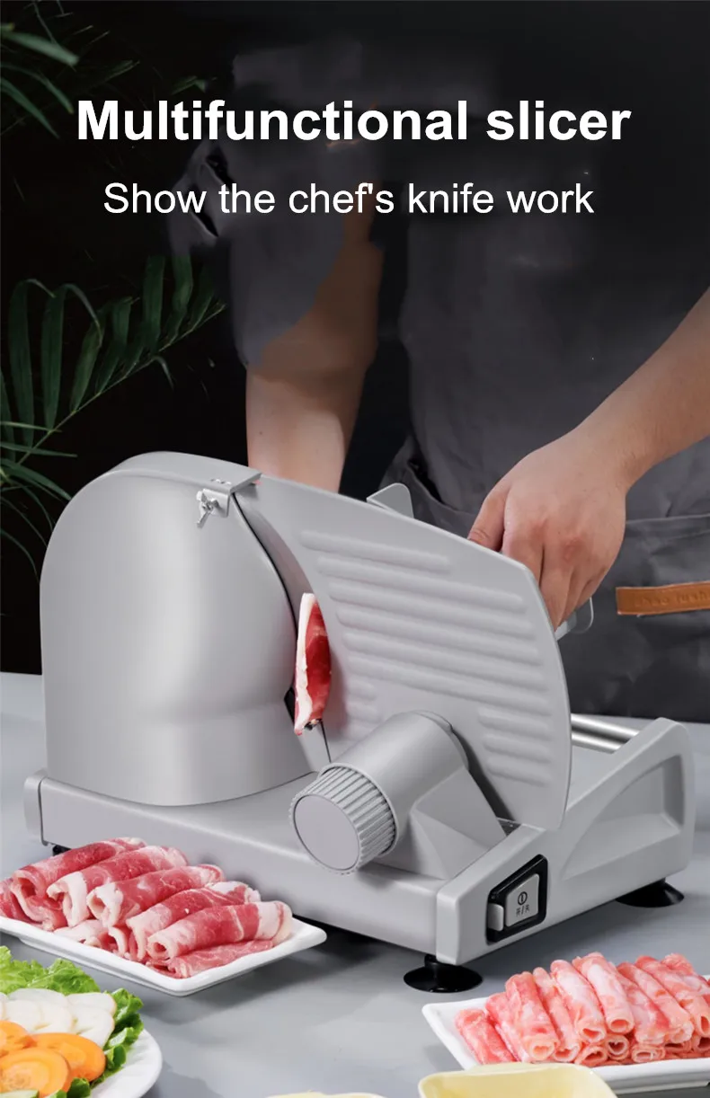 Description Picture 2 of item220V Electric Food Slicer Meat Food Household Desktop Meat Slicer Lamb and Beef Slicers 0-22mm Bread Ham Meat Cutting Machine
