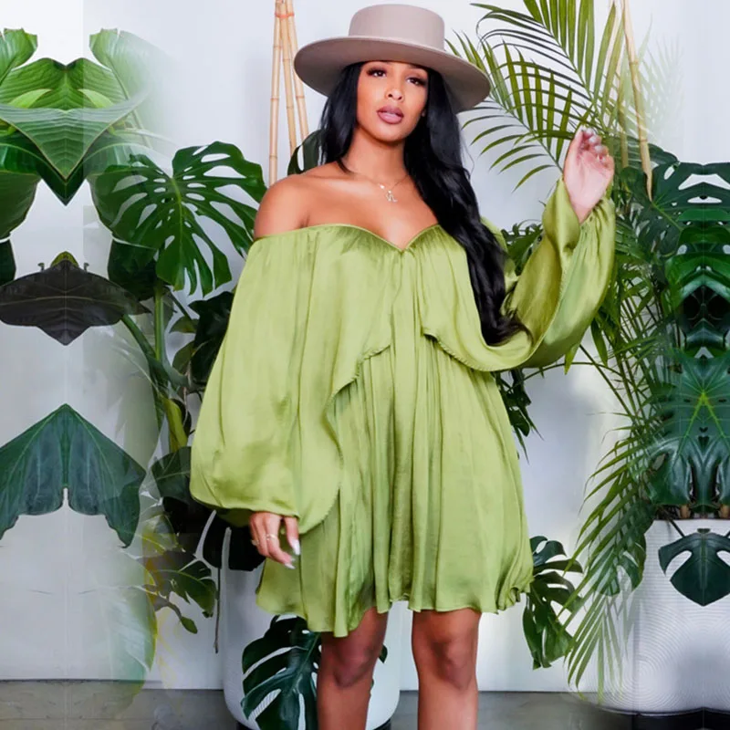 

Sexy Ruched Chiffon Birthday Dress for Women Elegant Long Sleeve Strapless Straight Dresses Evening Night Club Party Mini Dress