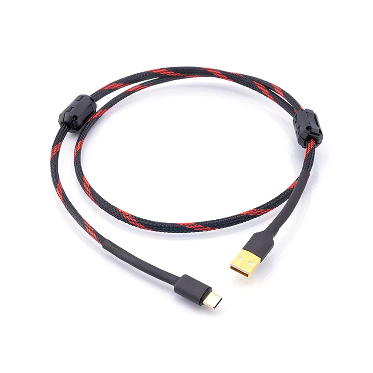 Sliver Plated HiFi USB Type C Lightning Cable USB A To C Audio Data Cable 5N DAC PC Mobile