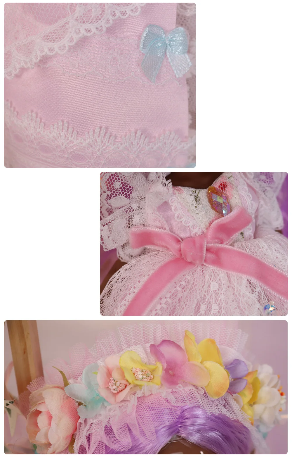 Martha – Premium Custom Neo Blythe Doll with Purple Hair, Black Skin & Shiny Cute Face 2