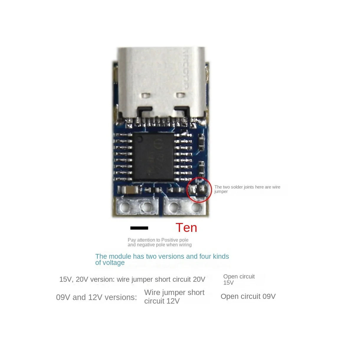 

PDC004-PD Decoy Module PD23.0 To DC DC Trigger Extension Cable QC4 Charger Type-C PD Decoy (15V)