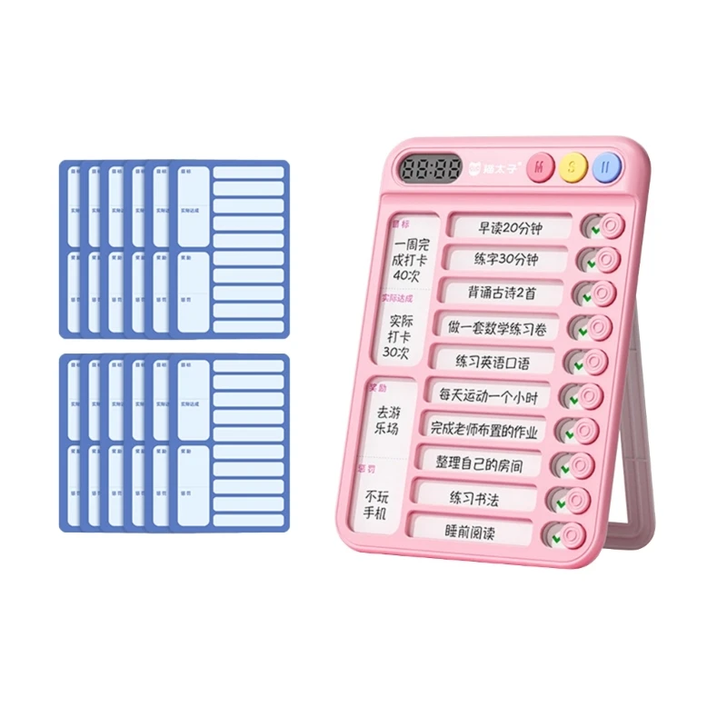 Chores Chart for Kids Portable Daily Checklist Board Self-discipline Chores Chart Adults Schedule Reminder Board H8WD