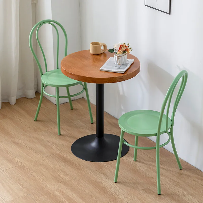 Description Picture 3 of itemModern  Fashion Dining Chair Home Restaurant Outdoor Net Red Iron Art Bench Leisure Bar Stool Backrest Makeup Chairs