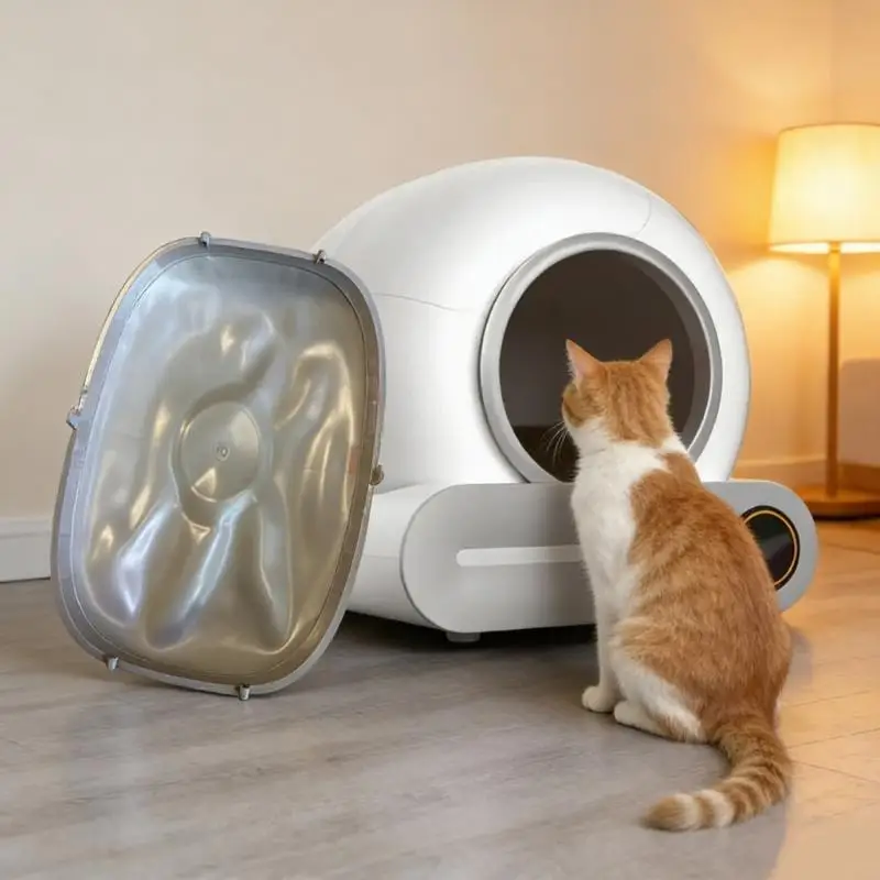 방수 및 누수 방지 실리콘 고양이 화장실 매트, 톤피 자가 세척 고양이 화장실용