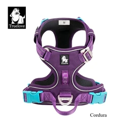 TRUE LOVE Reflective No-Pull Adjustable Dog Harness - M (PURPLE)