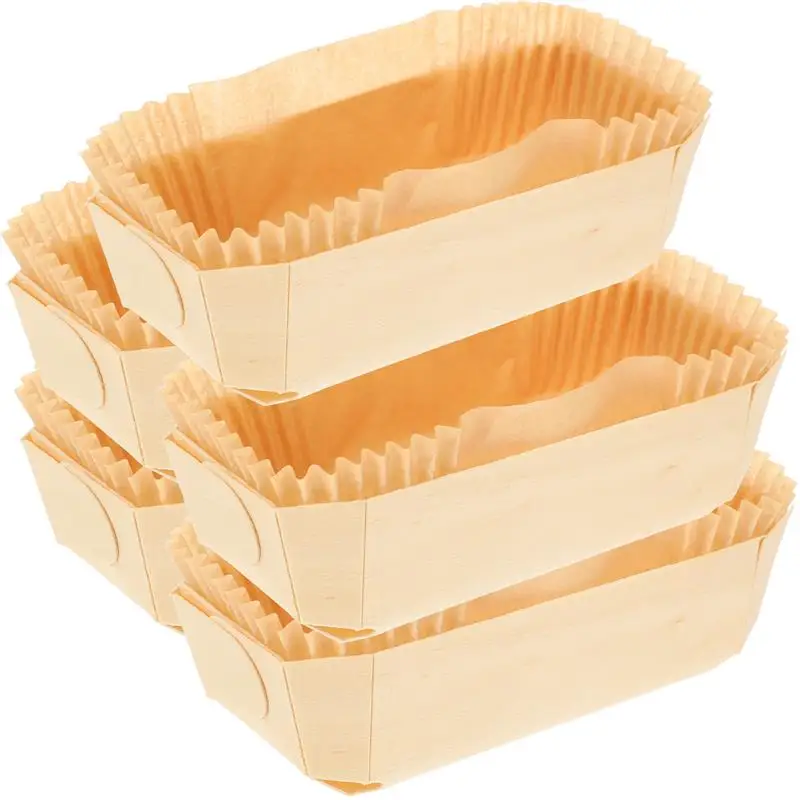 Wooden Box Paper Tray Kitchen Baking Mold Heat-Resistant Cookie Box Disposable Cake Toast Loaf Pan Oil-Proof Kitchen Supply